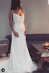 Spaghetti Straps A Line Sequins Lace Wedding Dresses LBQW0155